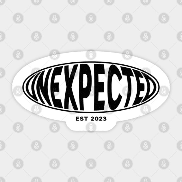 Unexpected Logo Black Sticker by Unexpected